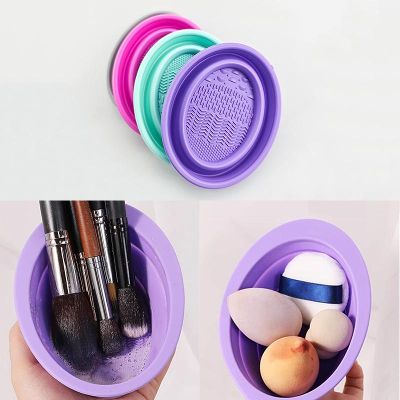 Beauty Makeup Tools - Soft Silicone Makeup Brush Cleaner Folding