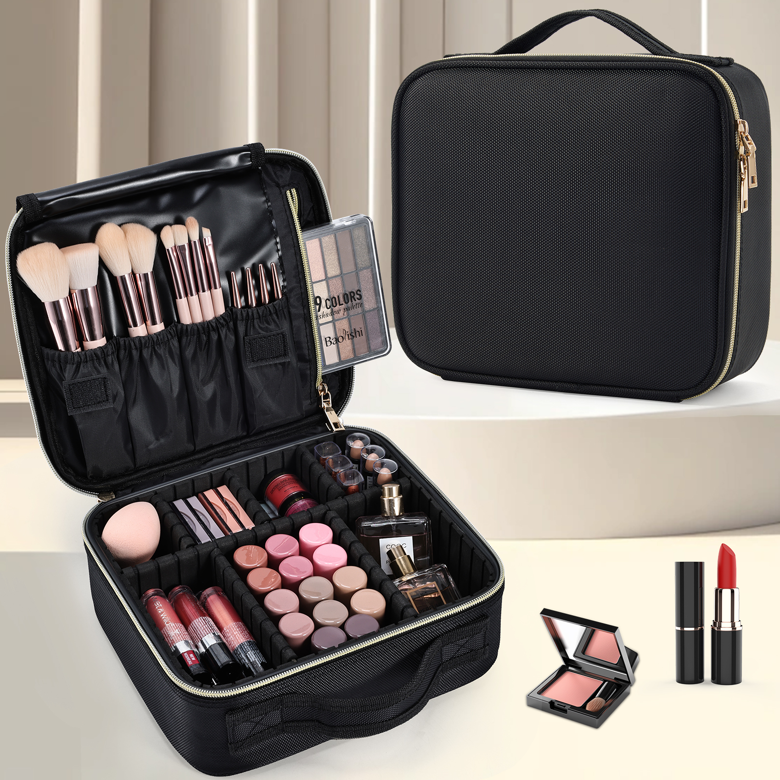 Beauty Makeup Tools - Cosmetic Case Makeup Bag Vanity Travel