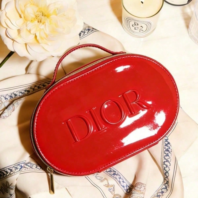 Beauty Makeup Logo Design - Dior’s Bag Red Cosmetic Bag Luxury