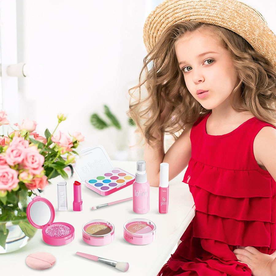 Beauty Makeup Kit For Kids - Kids Pretend Makeup Toy Set, Non-Toxic