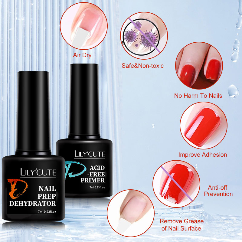 LILYCUTE 2pcs 7ml Nail-Primer  – Nail Dehydrator Primer recenzja i cena