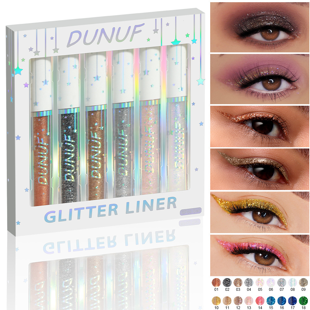 6 Pcs Glitter Eyeliner Set Gol – Beauty Makeup Events recenzja i cena