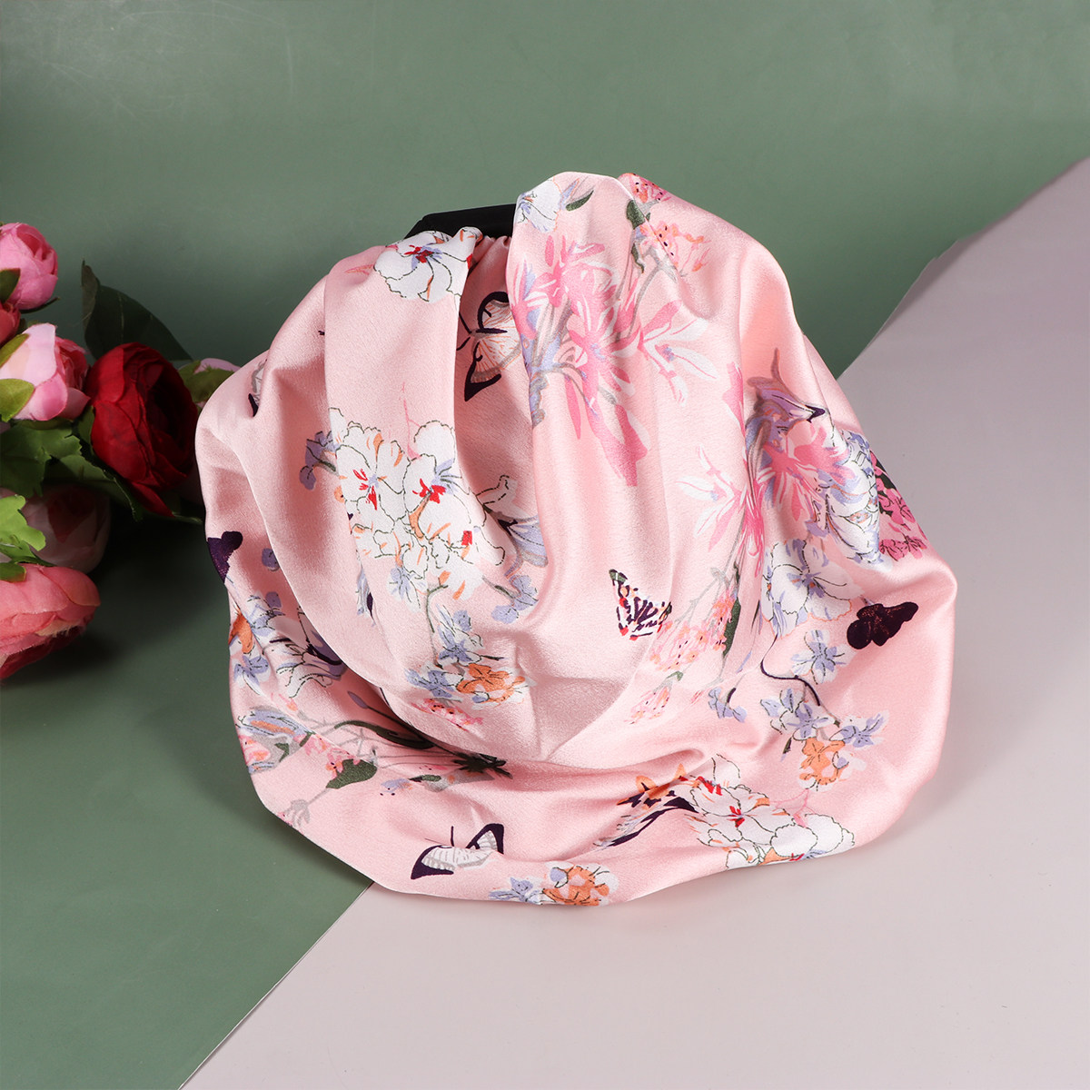 Grey Flower Satin Beauty Cap N – Beauty Flower Makeup recenzja i cena