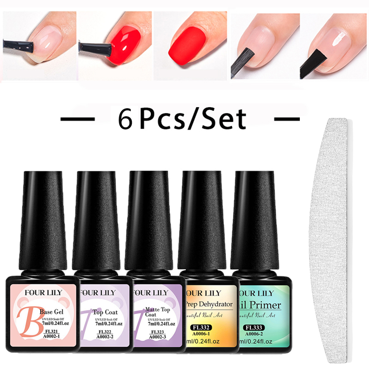 6pcs Complete Nail Care Set -  – Nail Dehydrator Primer recenzja i cena
