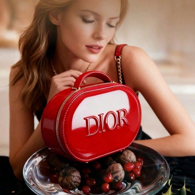 Dior’s Bag Red Cosmetic Bag Lu – Beauty Makeup Logo Design recenzja i cena