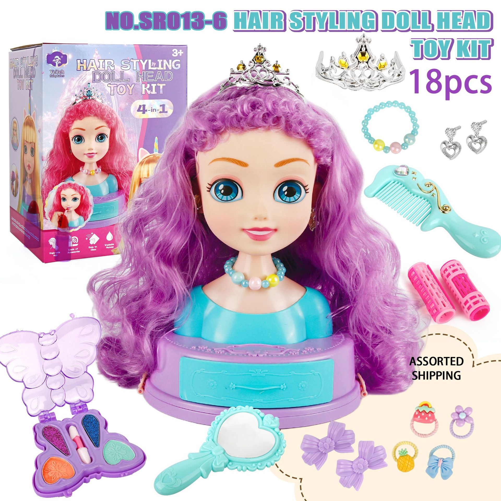 Hair Styling Doll Head Makeup  – Beauty Makeup Kit For Kids recenzja i cena